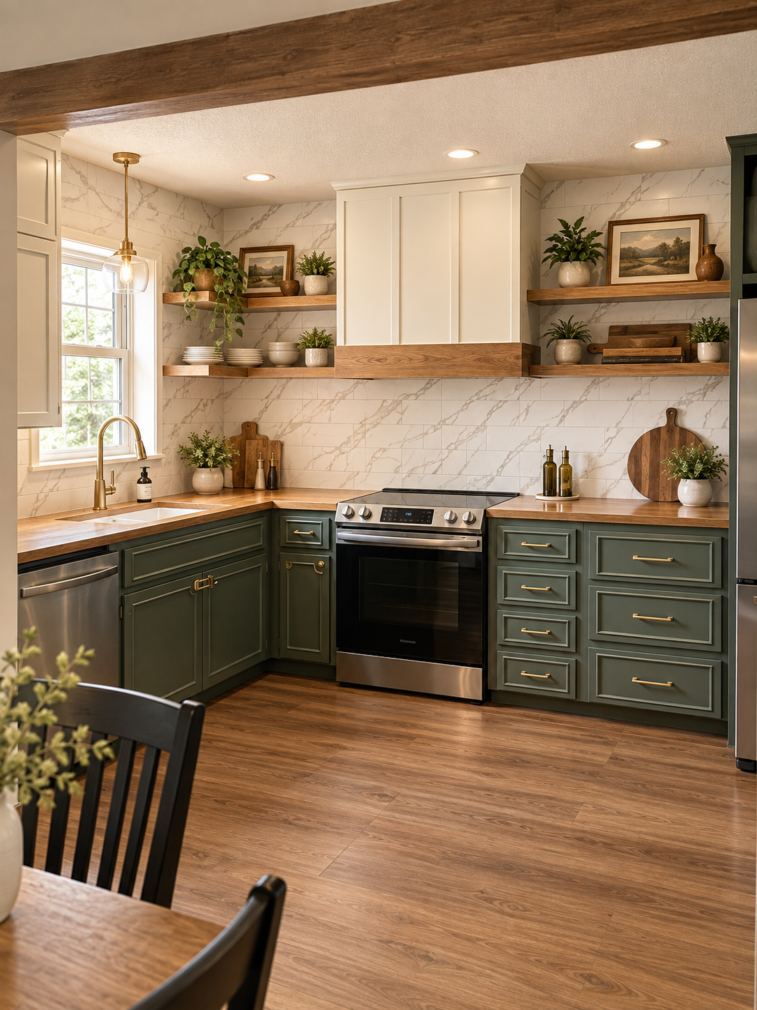 Remodeled kitchen after transformation